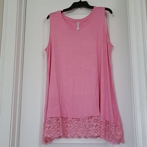 BNWOT Zenana Signature Pink Tank Tunic